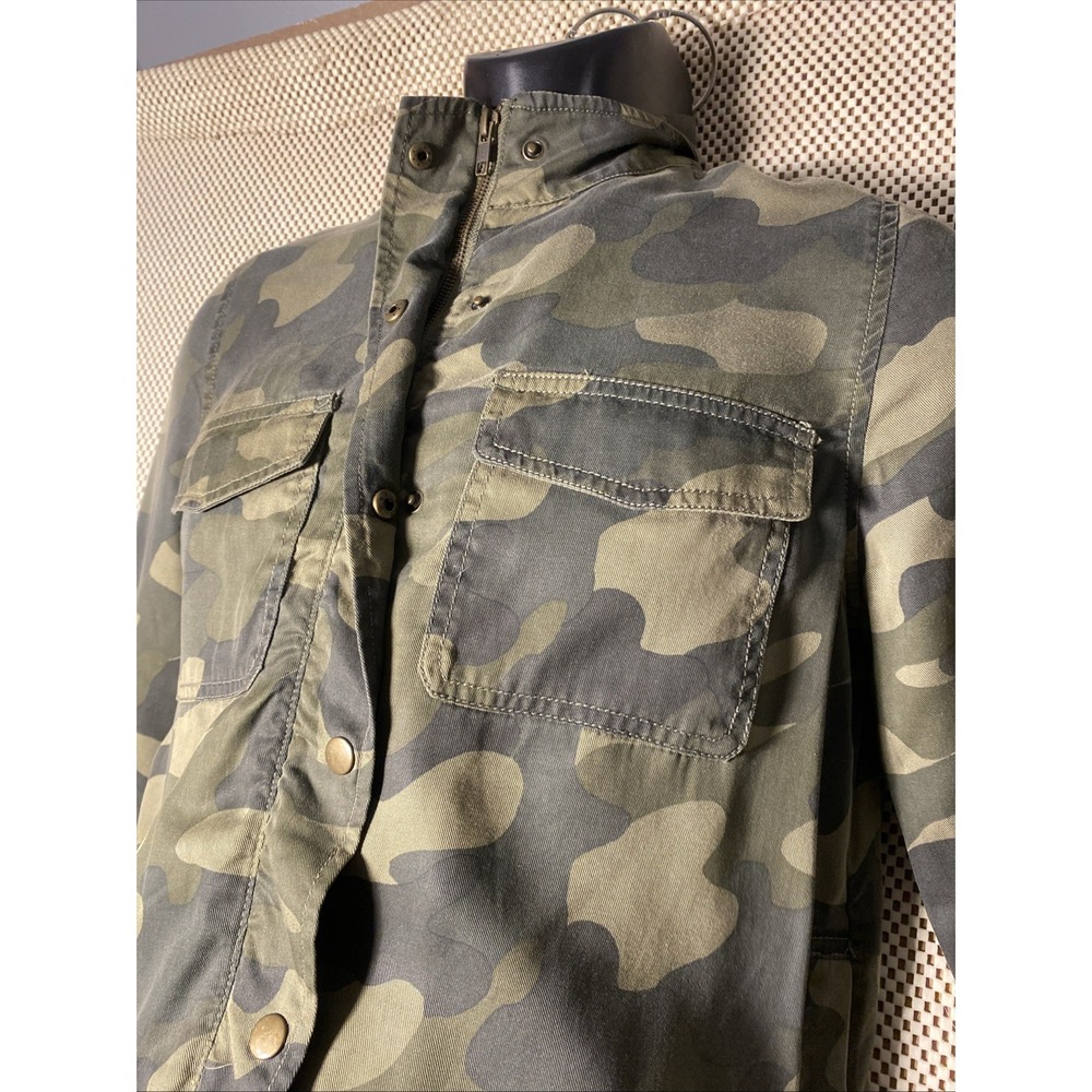 C&C California Women's Army Camo Mock Neck‎ Full Zip Lyocell Utility Jacket XS - Picture 3 of 6